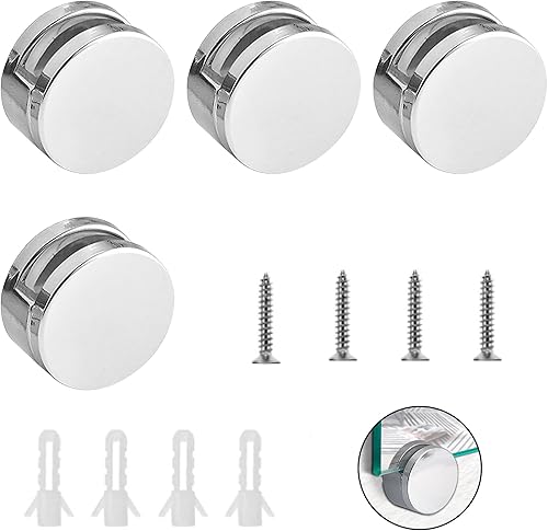 4 Stück Spiegelhalter Glasklemme Spiegelclip Spiegelhalterung Badezimmer Zinklegierung Glasclip Halterungen mit Expansionsrohr und Schrauben, Geeignet für Badezimmer Wohnzimmer öffentliche Plätze usw - Cheap-Us