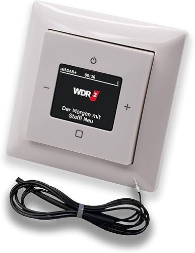 Busch Jäger DAB+ Unterputz UP Radio (8215U-101) Balance SI alpinweiß glänzend, Komplett-Set, Radioeinheit 8215 U – 101, 1fach Rahmen und Radioabdeckung inkl. EBROM Wurfantenne zur Empfangsoptimierung - Cheap-Us