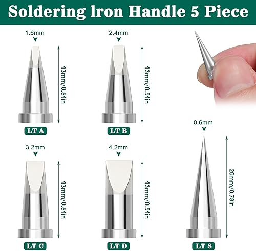 LPZMPZ Lötkolben Set 900m Lötspitzen Lötkolben Spitzen Bleifreies Lötspitze Kompatibel mit Hakko, Yihua, Atten & Mehr, für Lötstation, Schweißen, Löten usw (Silber) (900M-T) - Cheap-Us