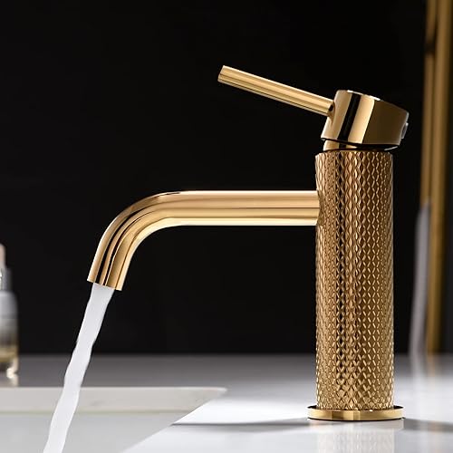 TIMACO Mischbatterie Bad Wasserhahn Badarmatur Waschtischarmatur Waschbeckenarmatur Waschbecken Badezimmer,Schwarz und Gold - Cheap-Us