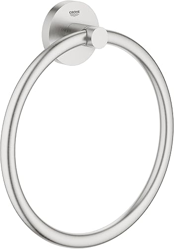 GROHE Essentials - Handtuchring (Material: Metall, verdeckte Befestigung, zum bohren oder kleben), chrom, 40365001, Small - Cheap-Us