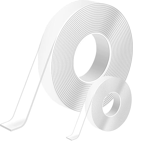 7m Doppelseitiges Klebeband Extra Stark Transparent,Abnehmbar Spurlos Double Sided Tape,2 Rollen Nano Klebeband Doppelseitig Ablösbar für Teppich, Foto Wand, Küche, Zuhause, Auto - Cheap-Us