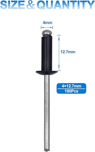 BESTYCHAO 100 Stück 4.8 x 8mm Aluminium-Blindnieten, Pop-Nieten mit offenem Ende, Packung mit 100 (Silber) - Cheap-Us
