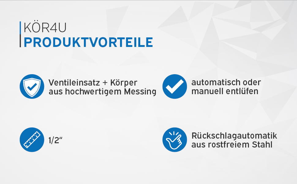 kör4u Heizungs-Entlüftungsstopfen A20329 Vorteile