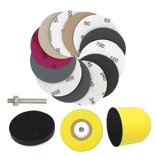 VIBRATITE 185 Stück Schleifscheiben 25mm Klett Nasse Trockene Schleifpads, (Körnung 60-10000) Sandpapier Schleifwerkzeug Mit 1/8 Zoll-Schaft für Holz Metall Spiegel Schmuck Polieren - Cheap-Us