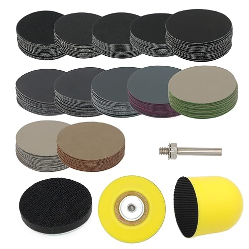 VIBRATITE 185 Stück Schleifscheiben 25mm Klett Nasse Trockene Schleifpads, (Körnung 60-10000) Sandpapier Schleifwerkzeug Mit 1/8 Zoll-Schaft für Holz Metall Spiegel Schmuck Polieren - Cheap-Us