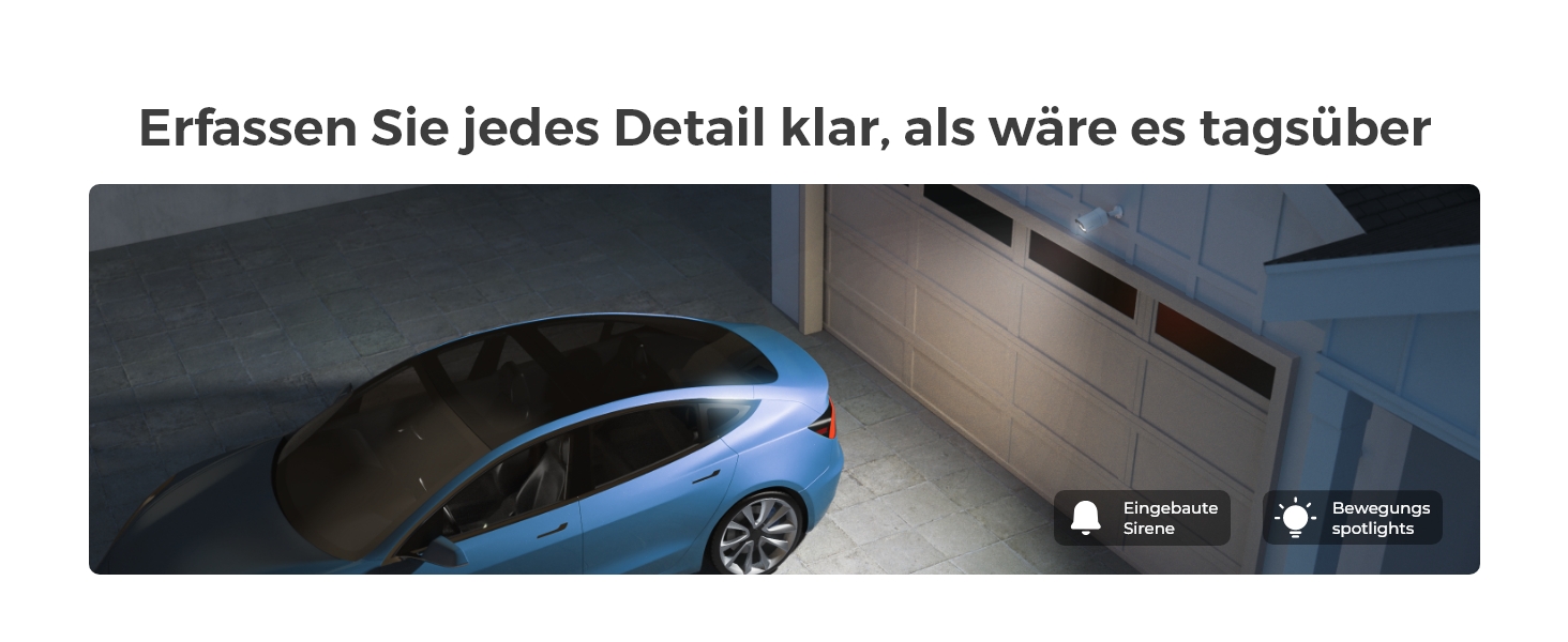 Mit dem Scheinwerfer können Sie auch nachts, genau wie tagsüber, jedes Detail klar erfassen.