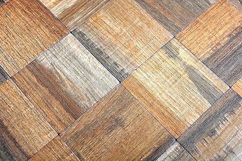 Mosaik Fliese selbstklebend Aluminium braun metall Holzoptik dunkel für WAND KÜCHE FLIESENSPIEGEL THEKENVERKLEIDUNG Mosaikmatte Mosaikplatte - Cheap-Us