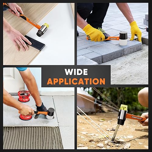 AojSup 2 tlg. Gummihammer Set, Inklusive 45mm Gummihammer und 30mm Doppelseitiger Weicher Hammer, Langlebiger Schonhammer für Indoor und Outdoor - Rutschfestem & Stoßdämpfendem Griff - Cheap-Us