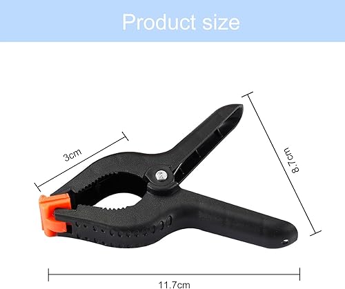 Nutabevr 10 Stück Federklemmen, 4 Zoll Hochleistungs Schwarze Nylon Federklemmen, Leimzwingen mit beweglichen und geriffelten Klemmbacken, für die Holzbearbeitung, DIY, Fotostudios, Fotohintergrund - Cheap-Us