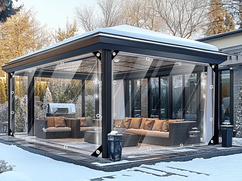 Durchsichtige Plane, 420g/m² Abdeckplane Wasserdicht Klare Abdeckfolie