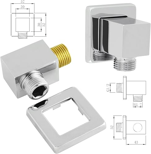 Welfenstein Wandanschlussbogen HC10 eckig Messing verchromt - Cheap-Us