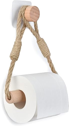 Toilettenpapierhalter ohne Bohren Klopapierhalter Klopapierrollenhalter Vintage Handtuchhalter WC Papier Halterung für WC Badezimmer Bad Vintage Dekoration Boho Deko Industrie Seil - Cheap-Us