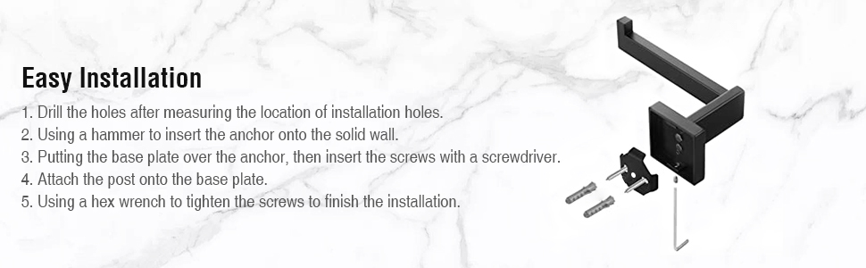 Gebürsteter schwarzer Toilettenpapierhalter aus Papier, zur Wandmontage