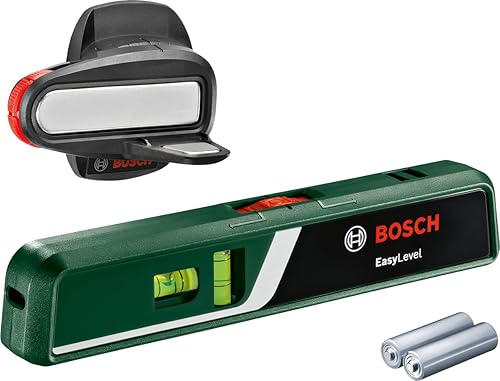 Bosch Laser-Wasserwaage EasyLevel mit Wandhalterung (Laserlinie zur flexiblen Ausrichtung an Wänden und Laserpunkt zur einfachen Höhenübertragung, im E-Commerce Karton) - Cheap-Us