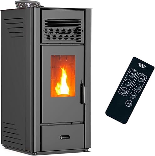 Luft- Pelletofen Anita 10 kW Sannover Schwarz - Cheap-Us