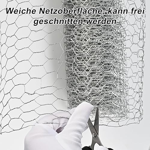 Cieex Kaninchendraht, 0.4 x7m Hasendraht Drahtzaun, Maschendraht Verzinkt, Hühnerdraht Feinmaschig, Dechseckgeflecht für Tierzäune, Handwer ksartikel und Gemüsegarten - Cheap-Us
