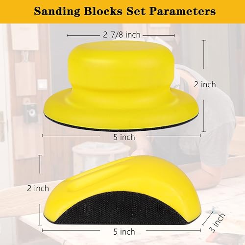 STEBRUAM 6 Zoll Schleifklotz Klett,Haken und Schlaufe Handschleifblock Mausförmiges Polier Schleifscheibe Polish mit Klettverschluss Schnittstelle Hand Pad für Schleifarbeiten - Cheap-Us