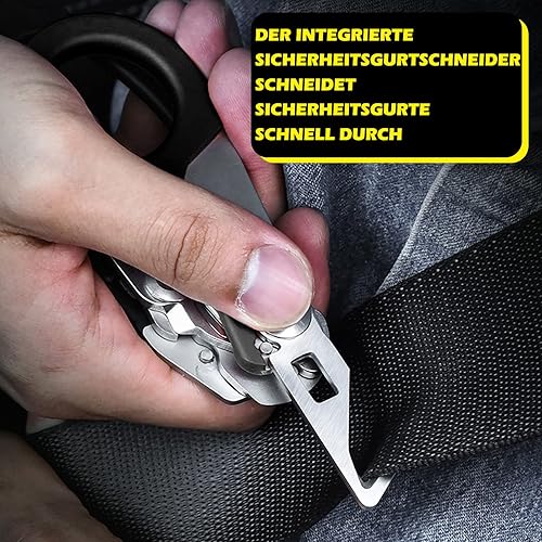 TIHOOK 6 in 1 Rettungsschere, Rettungsdienst Schere, Raptor Response Notfallschere, Glasbrecher, Gurtschneider, Tragbare Schere für Camping im Freien, Multifunktionsschere Rettungsdienst Notfallschere - Cheap-Us