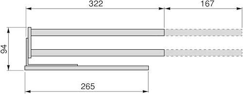 Emuca - Ausziehbarer Handtuchhalter mit 2 Armig, handtuchauszug küche oder Bad aus matt eloxiertem Aluminium, Länge 440mm - Cheap-Us