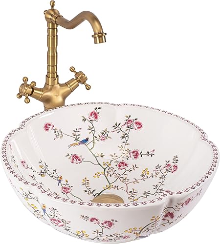 Rea Aufsatzwaschbecken Belinda Savana, Waschtisch Handwaschbecken Bad Waschschale Waschbecken für Badezimmer aus Keramik (Stein imitiert) - Cheap-Us