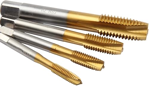 Aceteel M9 x 1,25 Titanbeschichteter Spiralspitzgewindebohrer, HSS-TiN-beschichteter Spiralspitzgewindebohrer M9 x 1,25 - Cheap-Us
