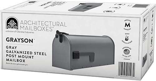 Solar Available Group ST10000 Briefkasten für ländlichen Briefkasten, verzinkter Stahl, Standardgröße, US Postmaster, allgemein zugelassen, Grau, 1 - Cheap-Us