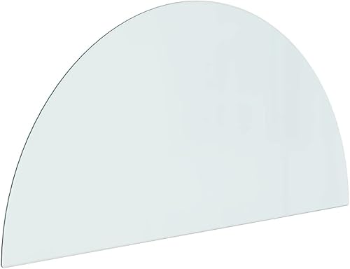 vidaXL Kaminofen Glasplatte Kaminplatte Kaminglas Ofenglas Bodenplatte Funkenschutzplatte Glasbodenplatte Kaminbodenplatte Halbrund 800x600mm - Cheap-Us