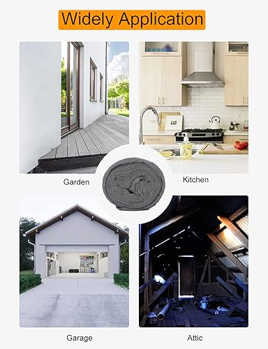 Awroutdoor Stahlwolle DIY Gegen Mäuse, 2 Stück Stahlwolle Gegen Mäuse Stahlwolle DIY Mausefalle mit Arbeitshandschuhen Schere, Fein Gegen Nagetiere Steel Wool, Stahl Wire Wolle für Haus Garten Garage - Cheap-Us