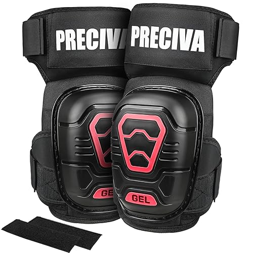 Preciva Knieschoner, Professioneller Knieschutz mit komfortablem Gelkissen Knieschützer Fliesenleger für Arbeit, Handwerk, Bodenbeläge Kniepolster Garten mit starken rutschfesten Gurten - Cheap-Us