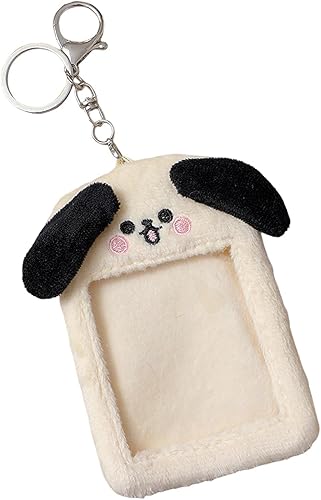 Oshhni Weicher Plüsch, Fotokartenhalter, Schlüsselanhänger, Niedliche Tiere, Anhänger, Schreibwaren, Karabinerverschluss, Schutzhülle für Geldbörse, Abzeiche, Lächle Hund - Cheap-Us