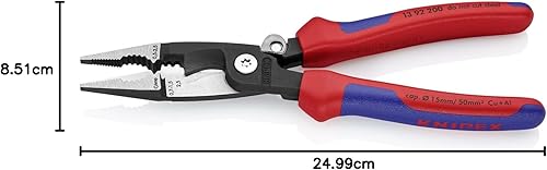 KNIPEX Elektro-Installationszange mit Mehrkomponenten-Hüllen schwarz atramentiert 200 mm 13 92 200 - Cheap-Us