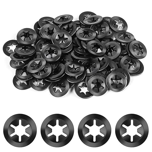 Jeboler 350 Stück Sicherungsscheiben, M3-M12 Klemmscheiben Starlock Unterlegscheiben, Innenzahn Schnellverschluss Klemmring Sicherungsring Set 65 Manganstahl Sicherungsscheibe Sortiment Kit - Schwarz - Cheap-Us