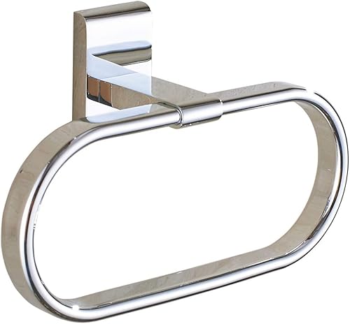 Flybath Oval Handtuchring Messing Poliertes Chrom Handtuchhalter Stilvolle Wandmontage - Cheap-Us