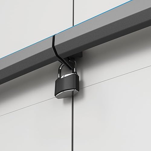 Keter Linear Kunststoffschrank, hoch, hellgrau/schwarz/blau, 68 x 39 x 173 cm - Cheap-Us