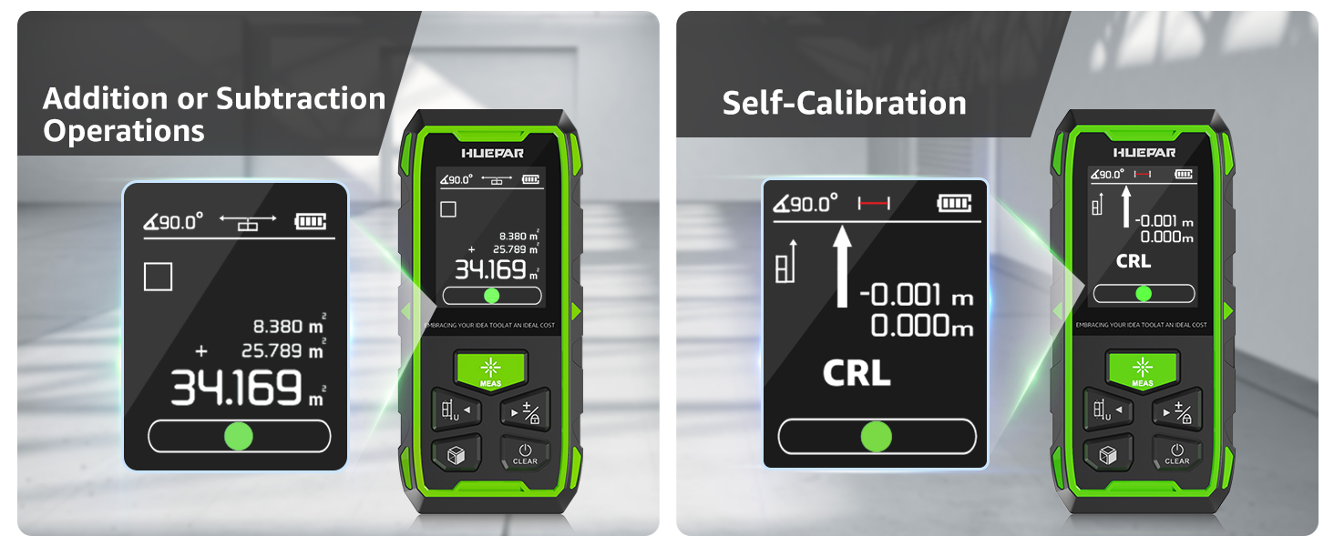 Daul Laser Entfernungsmesser, Huepar 120M Grün Laser Messgerät