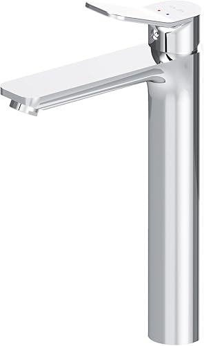 AM.PM X-Joy Waschtischarmatur Hoch Gold - Waschbeckenarmatur Einhebelmischer, Wasserhahn Bad, mit Auslaufhöhe 231 mm, Hohe Armatur für Aufsatzwaschbecken, Badarmatur - Cheap-Us