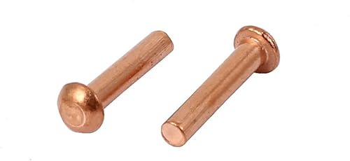 sourcing map a16041400ux0881 rund Kopf Kupfer massiv Nieten Hardware, Gold, 2 X 10 mm de - Cheap-Us