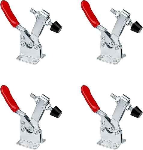 4 Stück Kniehebelspanner Schnellspanner,GH-201-B Toggle Clamp,90Kg Fassungsvermögen,Spannklemme Waagrechtspanner,Haltekraft Waagrechtspanner,für Maschinen,Holzbearbeitung,Schweißen - Cheap-Us