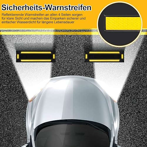 Ikodm 1 Stück Parkplatzsperre Klappbar Parkpfosten Absperrpfosten mit Fernbedienung und 2 Schlüssel, Antikollision 180° IP67, 20M Fernsteuerung, 4T Tragfähigkeit, Gelb - Cheap-Us