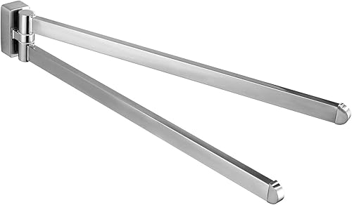 BGL Verchromter Handtuchhalter, Edelstahl, Wandmontage, Handtuchhalter mit 2 Schwenkstangen - Cheap-Us