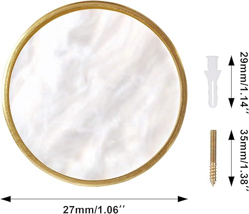 4 Stück Kommodenknöpfe Messing Schrankknöpfe Dekorative Schubladenknöpfe Möbelknöpfe Kleiderhaken Moderne Knöpfe Türgriffe Möbelgriff für Schrank Schublade Küche, 27mm - Cheap-Us