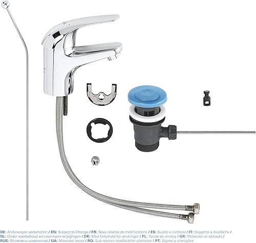 GROHE Euroeco - Einhand- Waschtischarmatur (wassersparend, S-Size, mit Keramikkartusche, kratzfest) , chrom, 23262000, 17 - Cheap-Us