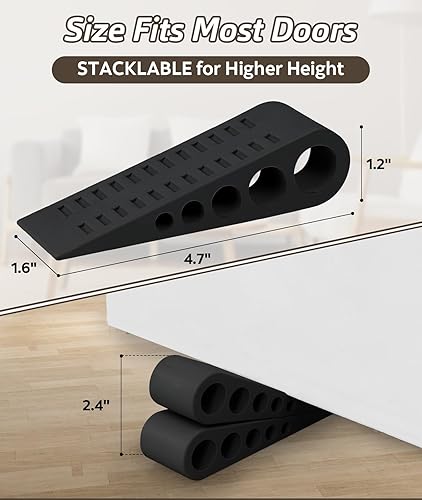 Türstopper für die Unterseite der Tür, Gummi-Türstopper-Keil mit Halterung, Türhalter zum Offenhalten der Tür, Türstopper Wandschutz für Zuhause & Büro & Schule, Beige, 3 Stück - Cheap-Us