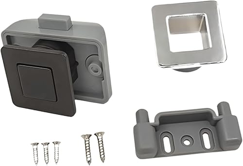 Sharplace Schwarzer Bootsdeckriegel mit bündigem Zug, runder Zugriegel für Boot-Marine-Decktürbeschläge - Cheap-Us