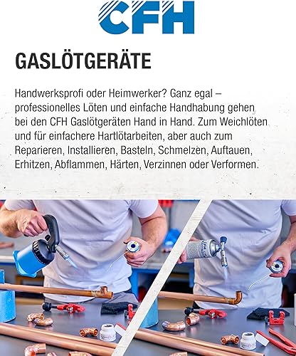 CFH Lötkoffer Turbo Lötprofi LK 2000 - 16-teiliges Lötset zum Hartlöten mit Gas Lötbrenner und Löt Zubehör, Umfangreiches Lötkolben Set im Kunststoffkoffer - Cheap-Us
