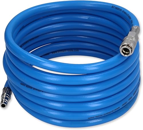 BRILLIANT TOOLS Druckluftschlauch 10m BT160005 Ø 6mm I 10 Meter langer, knickfester PU-Luftschlauch Druckluft mit Schnellkupplungen I 1-15 bar - Cheap-Us