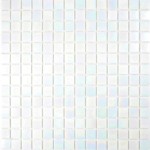Glasmosaik Mosaikfliesen weiss Perlmutt Regenbogen iridium Fliesenspiegel Küche Bad MOS240-WA02-N - Cheap-Us
