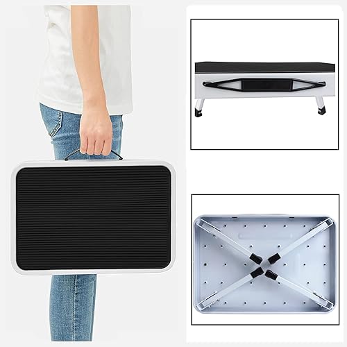 2 Stufen Tritthocker, Mini-Hocker, Klapptritt 2 Stufen Stahl Faltbare Trittleiter Klappbar Leiter mit Rutschfester Gummimatte, Sicheres Breites Pedal, Haushaltsleiter Tritthocker, bis 150 kg belastbar - Cheap-Us