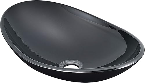 [neu.haus] Neuhaus Waschbecken Schwarz Waschschale 47x31cm Sicherheitsglas Glas Waschtisch Aufsatzbecken Handwaschbecken Badezimmer - Cheap-Us